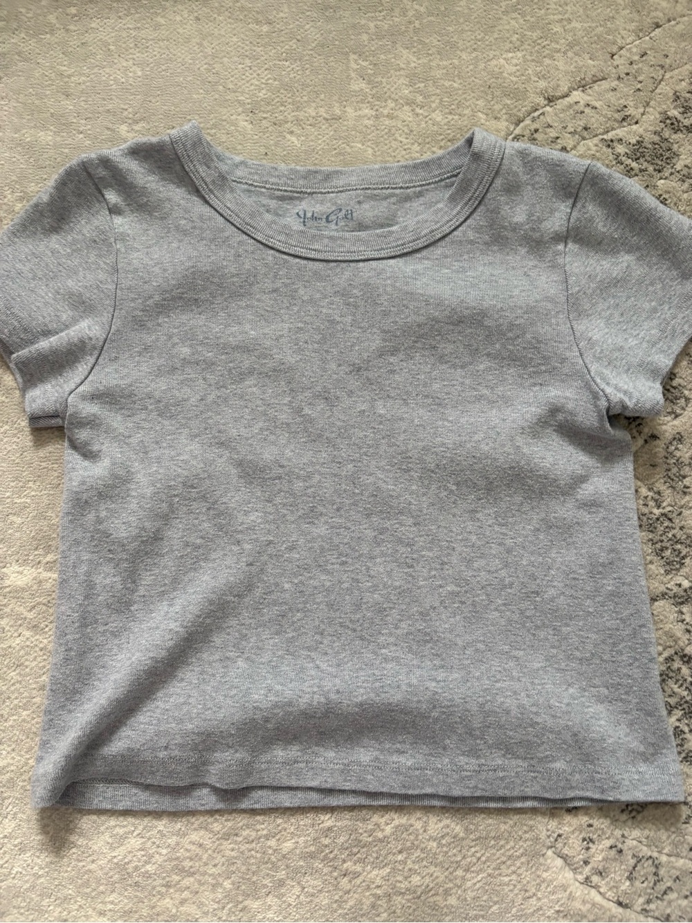 Brandy Melville Light Gray Crop Tee